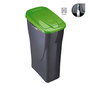 Mondex Cubo Ecobin con Tapa Verde 25 L - 24,5 x 36,5 x 51 cm