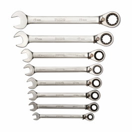 Irimo Juego de llaves combinadas con carraca fija 8 - 19 mm, 8 piezas