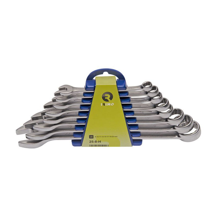 Irimo 25-8-h Juego de Llaves Combinadas 8-22 mm, Juego 8 Piezas, Acero Cromado Mate