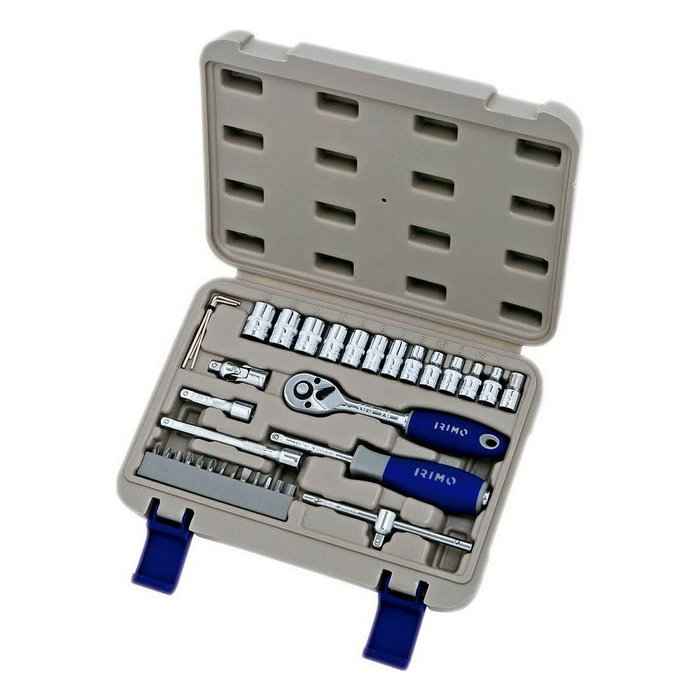 Irimo Juego de Llave de Carraca ¼ pulg, Vasos y Puntas, 35 piezas