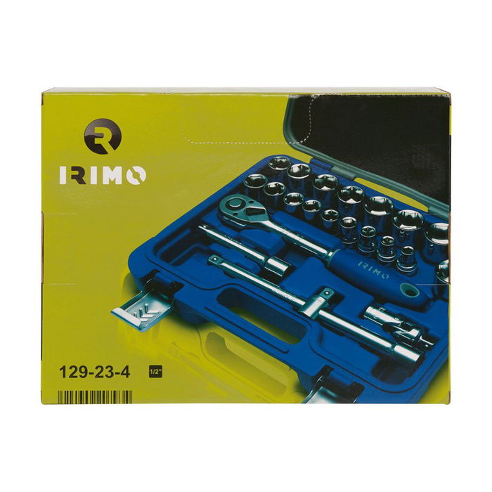 Irimo 129-23-4 Llave de carraca 1/2 pulg, Juego de vasos hexagonales 8 - 32 mm, 23 piezas