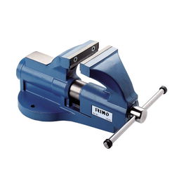 Irimo Tornillo de banco 201231 Guía Redonda 80 mm Profesional Acero Fundido Mordazas Intercambiables