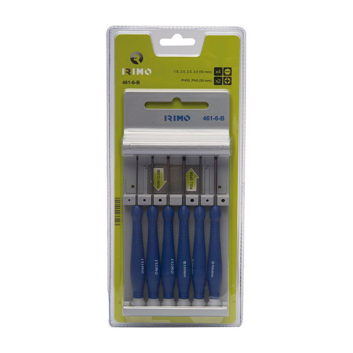 Irimo 461-6-b Juego Destornilladores de Precisión 6 Piezas Ranurados Phillips