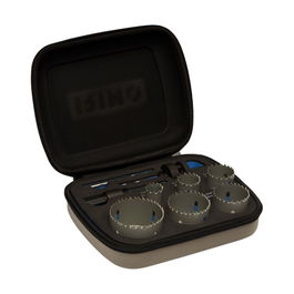 Irimo 810-2264-4 Juego de 6 Coronas Bimetal para Metal, Madera y Plástico (22-64mm) con Soportes y Broca