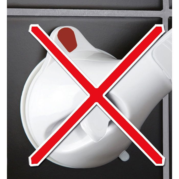 Wenko Barra de Seguridad 7820100 con Sistema Ventosa Horizontal para Superficies Lisas y No Porosas