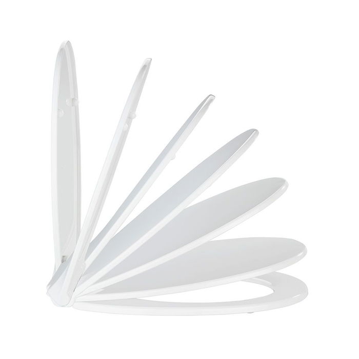 Wenko Tapa de WC Kos 42x37cm 21901100 Tapa de Asiento con Fijación Fix-Clip y Descenso Automático Easy-Close