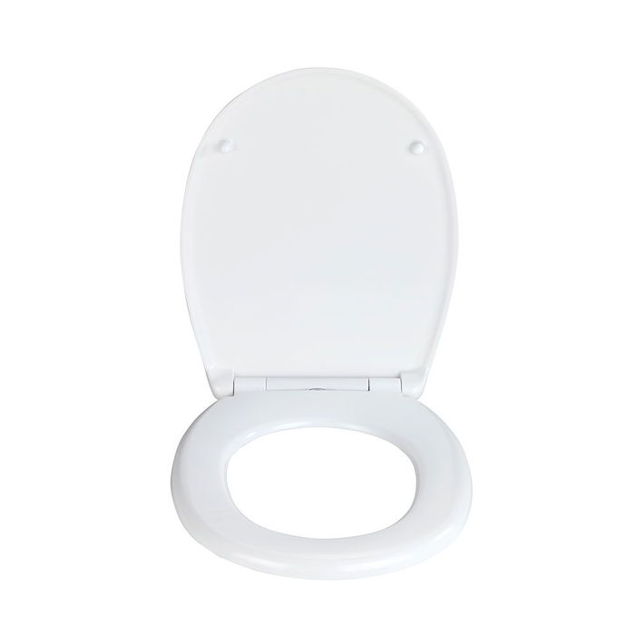Wenko Tapa de WC Vorno Neo 24571100, Asiento de WC con Cierre Suave Easy-Close, Sujeción Fix-Clip de Acero Inoxidable, Blanco