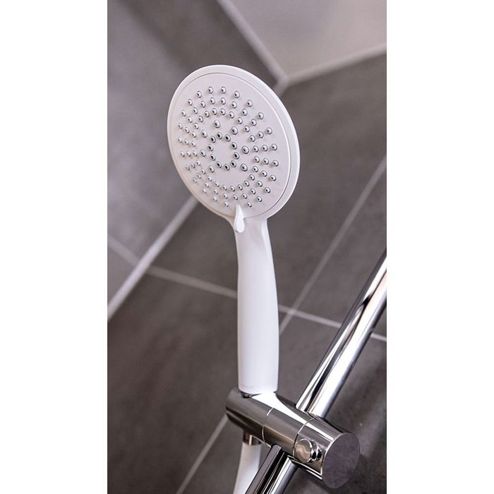 Wenko Mango de ducha Young 11cm Blanco 23942100 Cabezal de ducha con 5 funciones, fácil limpieza de cal, conexión universal ½" Wenko Mango de ducha Young 11cm Blanco 23942100 Cabezal de ducha con 5 funciones, fácil limpieza de cal, conexión universal ½"