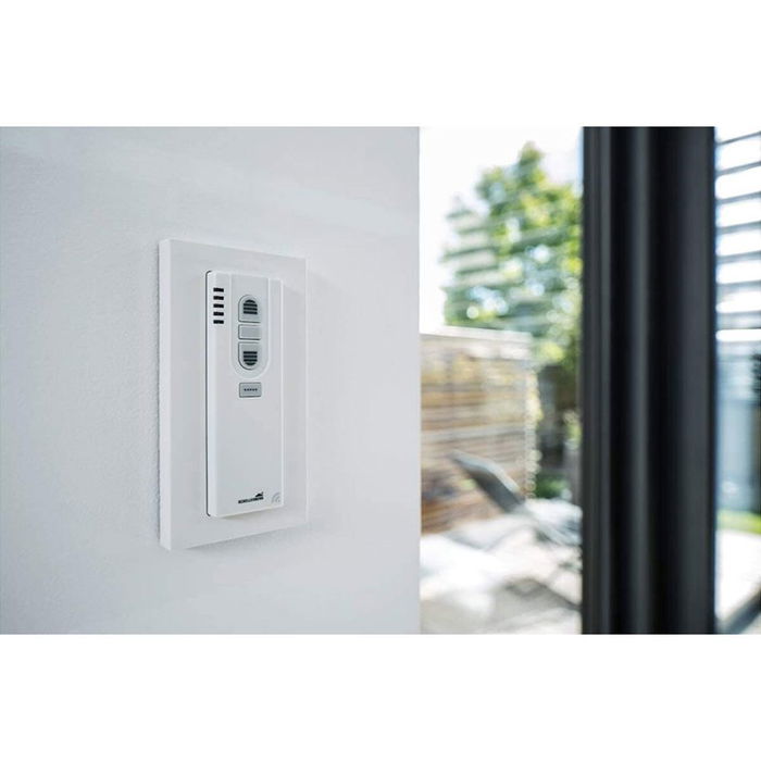 Schellenberg Mando a distancia para persianas 5 canales 20023 blanco. Control remoto de persianas enrollables con apertura, cierre y parada. Hasta 25 accionamientos.