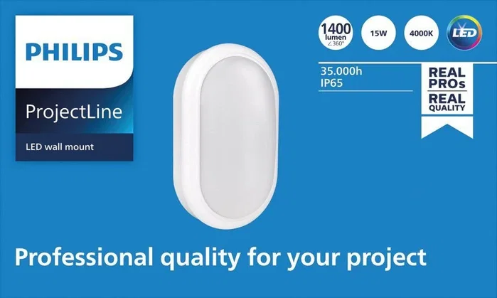 Philips Aplique de pared mount ovalado 15W 1400lm 4000K