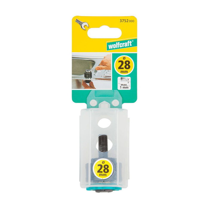 Wolfcraft 3752000 Sierra de corona para acero inoxidable Ø28 mm para grifos de fregadero