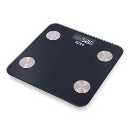 Edm Báscula de Baño Digital Inteligente Bluetooth Negra, Cuerpo Composición, Máximo 180 kg