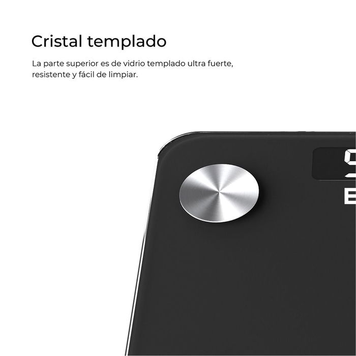 Edm Báscula de Baño Digital Inteligente Bluetooth Negra, Cuerpo Composición, Máximo 180 kg