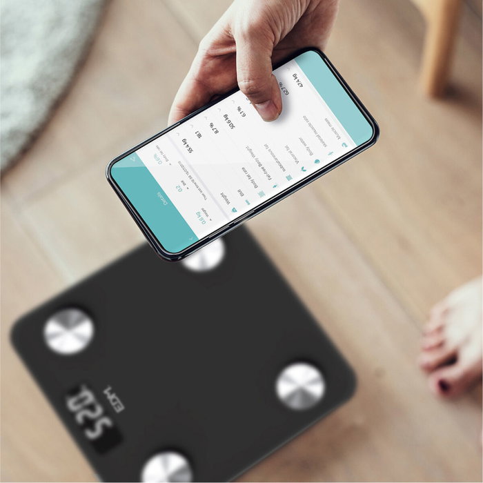 Edm Báscula de baño digital inteligente con Bluetooth, negro