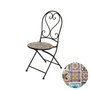Silla metálica de mosaico modelo Praga plegable negra para exterior