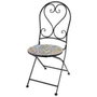 Silla metálica de mosaico modelo Praga plegable negra para exterior