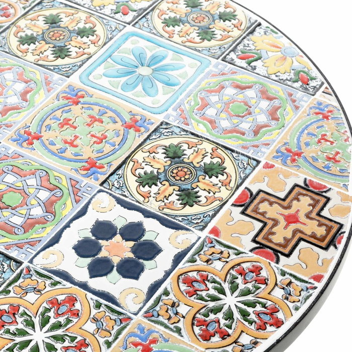 Mesa metálica/mosaico plegable Praga color negro para exterior ø60 x 76 cm