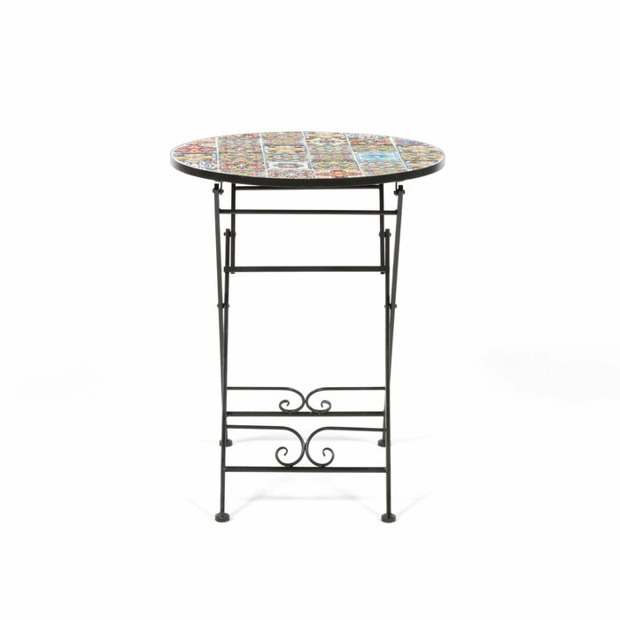 Mesa metálica/mosaico plegable Praga color negro para exterior ø60 x 76 cm