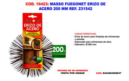 Massó Deshollinador Erizo de Acero Ø 200 mm