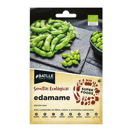 Batlle 680008bols Sobre de Semillas Eco "Super Foods" Edamame Alto en Fibra, Calcio y Proteínas Vainas de Soja Inmadura Cultivo Productivo