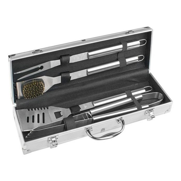 Bbq Collection Conjunto 4 Utensilios Barbacoa Acero Inoxidable 43 Cm Caja Aluminio