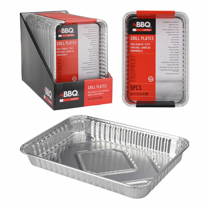 Set de 4 bandejas desechables 32 x 23 x 4 cm