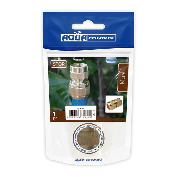 Aqua Control Conector Rápido Manguera Latón Stop 3/4 Pulg Conexión 19mm Anti-salida Agua