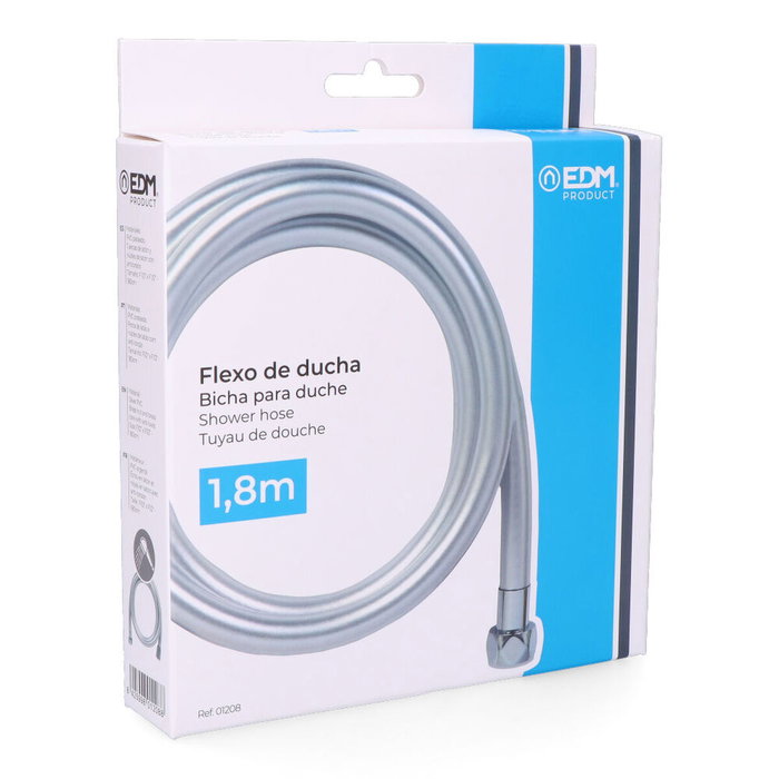 Edm Flexo de ducha PVC color cromo 1,8 m