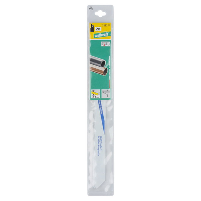 Wolfcraft Hojas de sierra de sable BIM para metal, fino, 230 mm, pack 2 uds