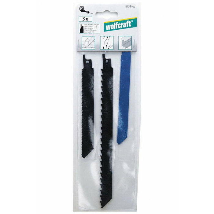 Wolfcraft Hojas de sierra de sable, pack 3 uds Wolfcraft Hojas de sierra de sable, pack 3 uds