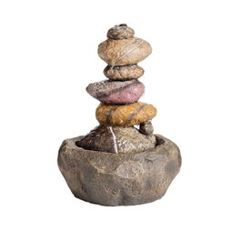 Lumineo Fuente de poliresina con forma de guijaro, 22 x 22 x 30 cm