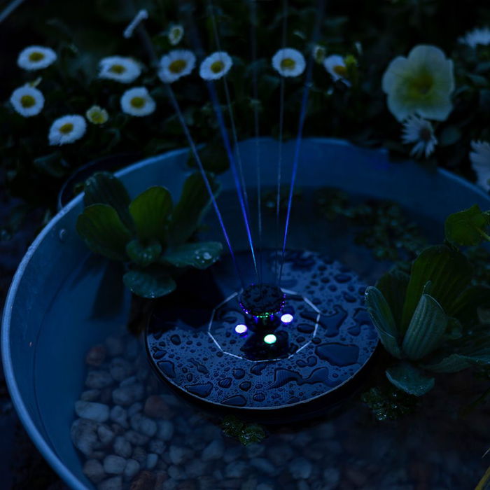 Lumineo Fuente Solar de Jardín con Luces LED RGB Cambio de Colores, IP68 Impermeable para Exterior, Ø16 x 3.5 cm Lumineo Fuente Solar de Jardín con Luces LED RGB Cambio de Colores, IP68 Impermeable para Exterior, Ø16 x 3.5 cm