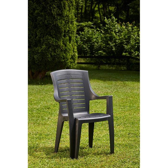 Ipae Progarden Silla TaliA Tal050an Apilable Respaldo Alto Antracita 55x60x91 cm