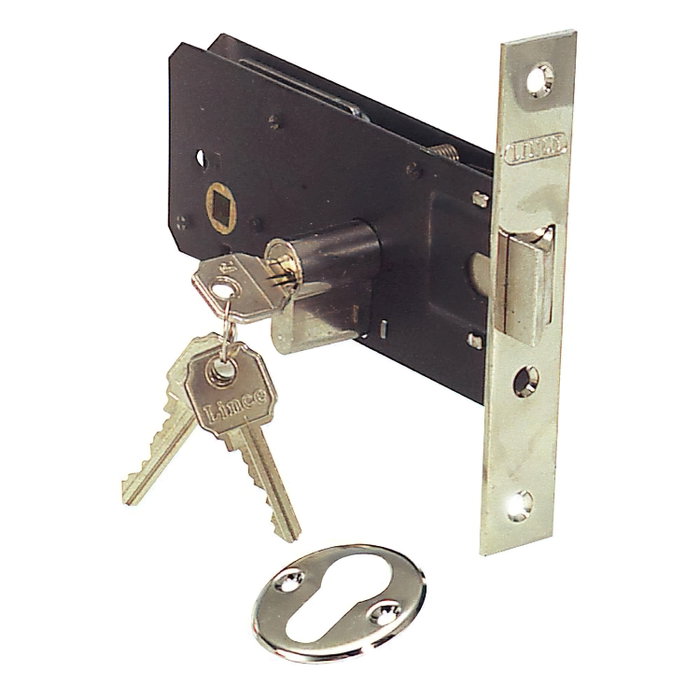 LINCE Cerradura 5557 Inoxidable 60 mm para Puerta Metálica LINCE Cerradura 5557 Inoxidable 60 mm para Puerta Metálica