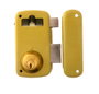 Lince Cerradura de sobreponer 95056ahe70d con cilindro 5056a, entrada 70 mm, mano derecha, Bicapa-oro