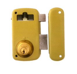 Lince Cerradura de sobreponer 95056ahe70i con cilindro 5056a, entrada 70 mm, mano izquierda, acabado bicapa-oro