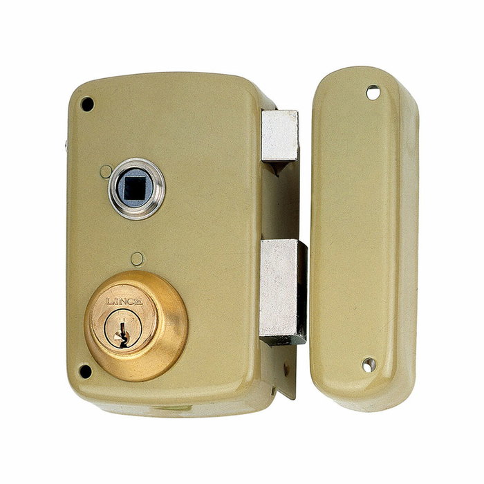 Lince 95056BHE70D Cerradura de sobreponer con cilindro mano derecha entrada 70mm