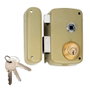 Lince Cerradura sobreponer con cilindro 95056bhe60i entrada 60mm mano izquierda bicapa-oro