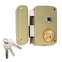 Lince 95056bhe70i Cerradura Sobreponer con Cilindro, Mano Izquierda, Entrada 70mm, Bicapa-oro