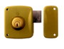 Lince Cerradura de sobreponer 95124ahe12d con cilindro 5124a, entrada 120 mm, mano derecha, Bicapa-oro