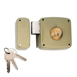 Lince Cerradura sobreponer con cilindro 95124ahe08i mano izquierda entrada 80mm bicapa-oro