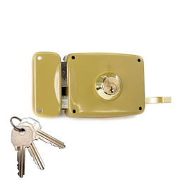 Lince 95125ahe10i Cerradura sobreponer con cilindro mano izquierda entrada 100mm acabado bicapa oro