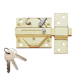 Lince Cerrojo Tradicional 2930HL Hierro Latonado Seguridad Adicional Sobreponer 3 Llaves Serreta Acero Níquel