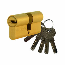 Lince Cilindro de Seguridad Multipunto Serie C2, Leva Larga, 32+32mm, Latón