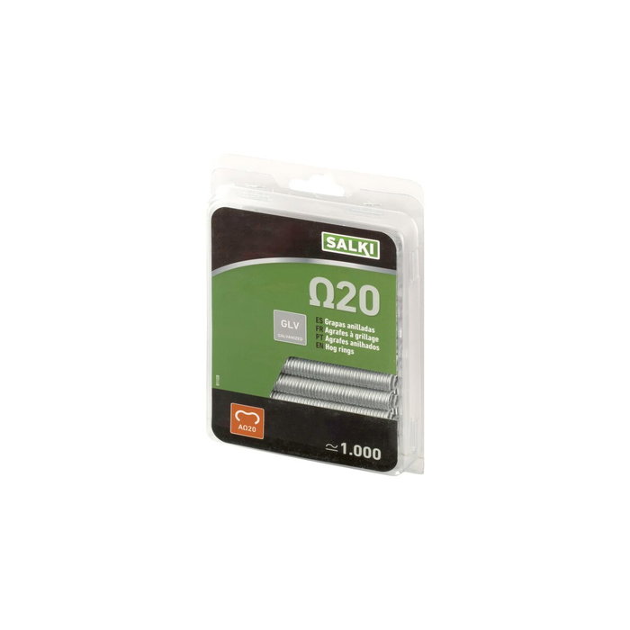 Salki Grapas omega 20 metálicas galvanizadas, 1000 uds