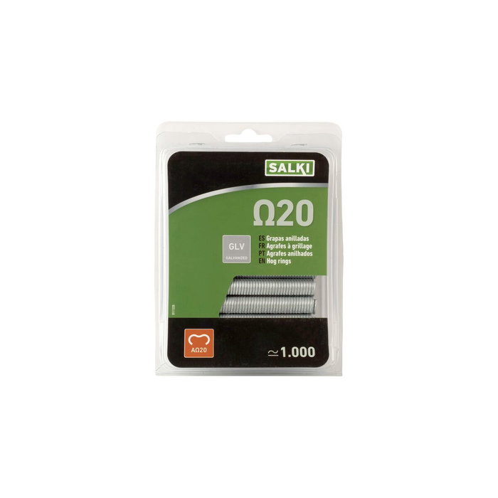 Salki Grapas omega 20 metálicas galvanizadas, 1000 uds