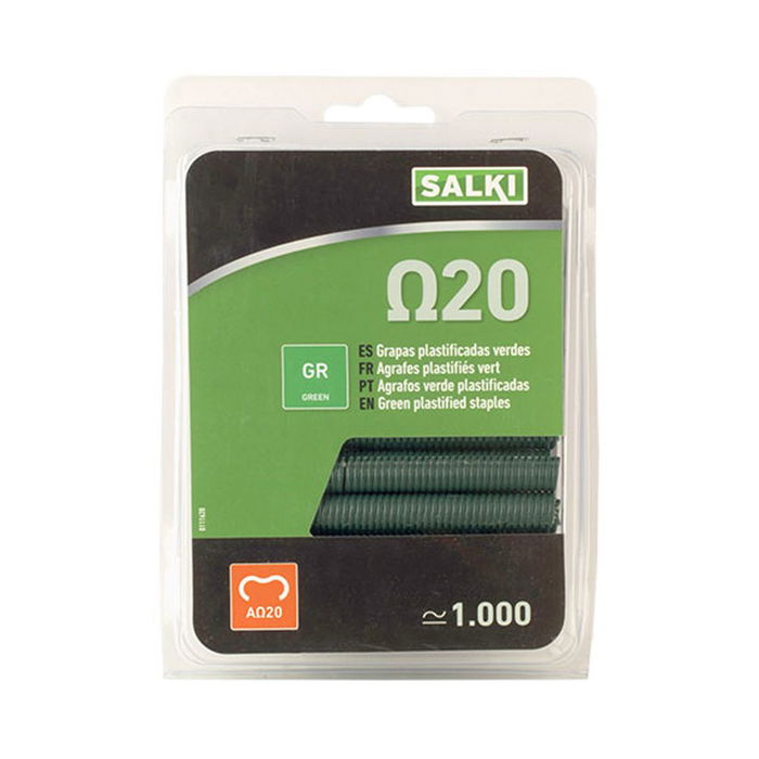 Salki Grapa Omega 20 Verde 111620 Blister 1000 Unidades para Cercas