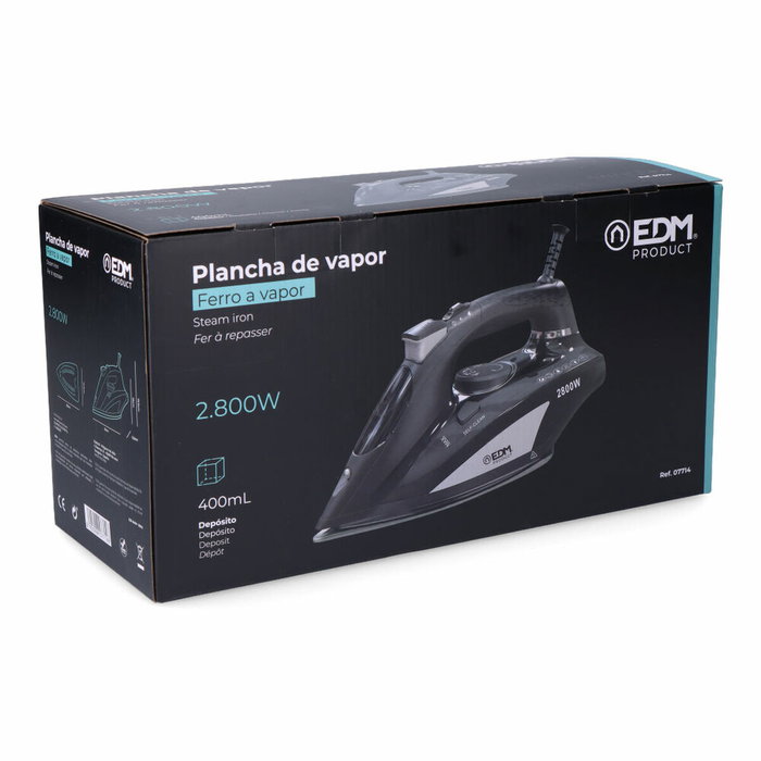 Edm Plancha de vapor 2800 W Modelo Grande Antracita Edm Plancha de vapor 2800 W Modelo Grande Antracita