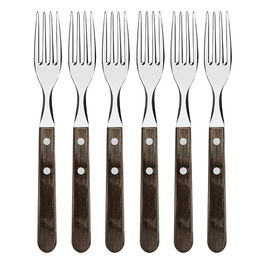 Tramontina Tenedor de mesa jumbo polywood castaño 20.5 cm 6 uds