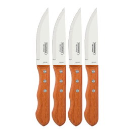 Tramontina Juego de cuchillos de asado jumbo Dynamic de 12,7 cm, 4 unidades, Roble rojo